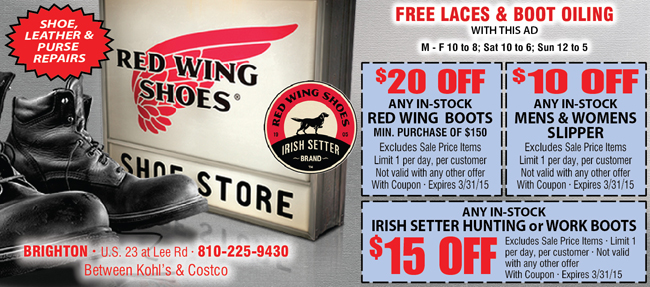 red wing boots discount coupons