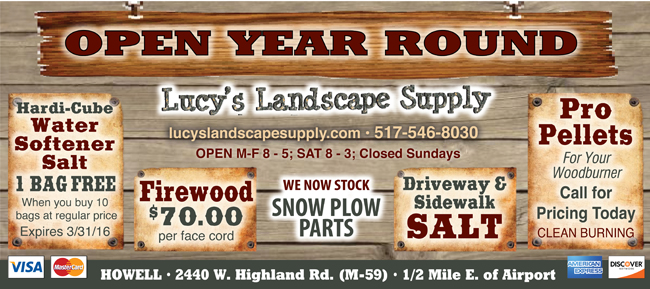 Pocket Pleasers Coupon For Lucy's Landscape Supply Coupon. One of the largest selection of landscaping supplies in Livingston County. Delivery available! Do-It-Yourselfer? Special pricing on Pick Up orders. - Pocket Pleasers Coupon For Lucy's Landscape Supply Coupon.