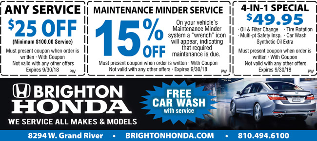Pocket Pleasers Coupon for Brighton Honda Coupon.
